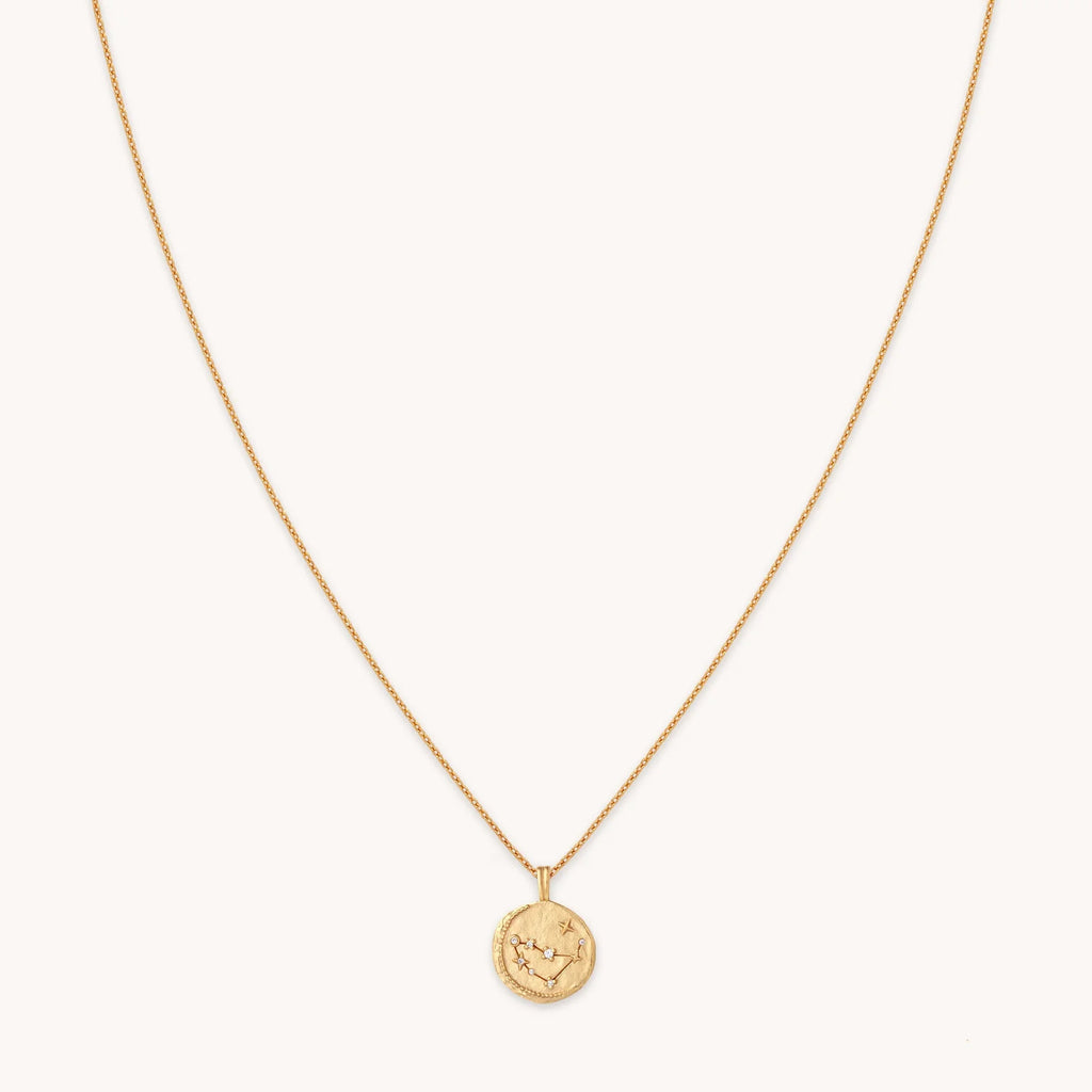 Capricorn Zodiac Pendant Necklace in Gold