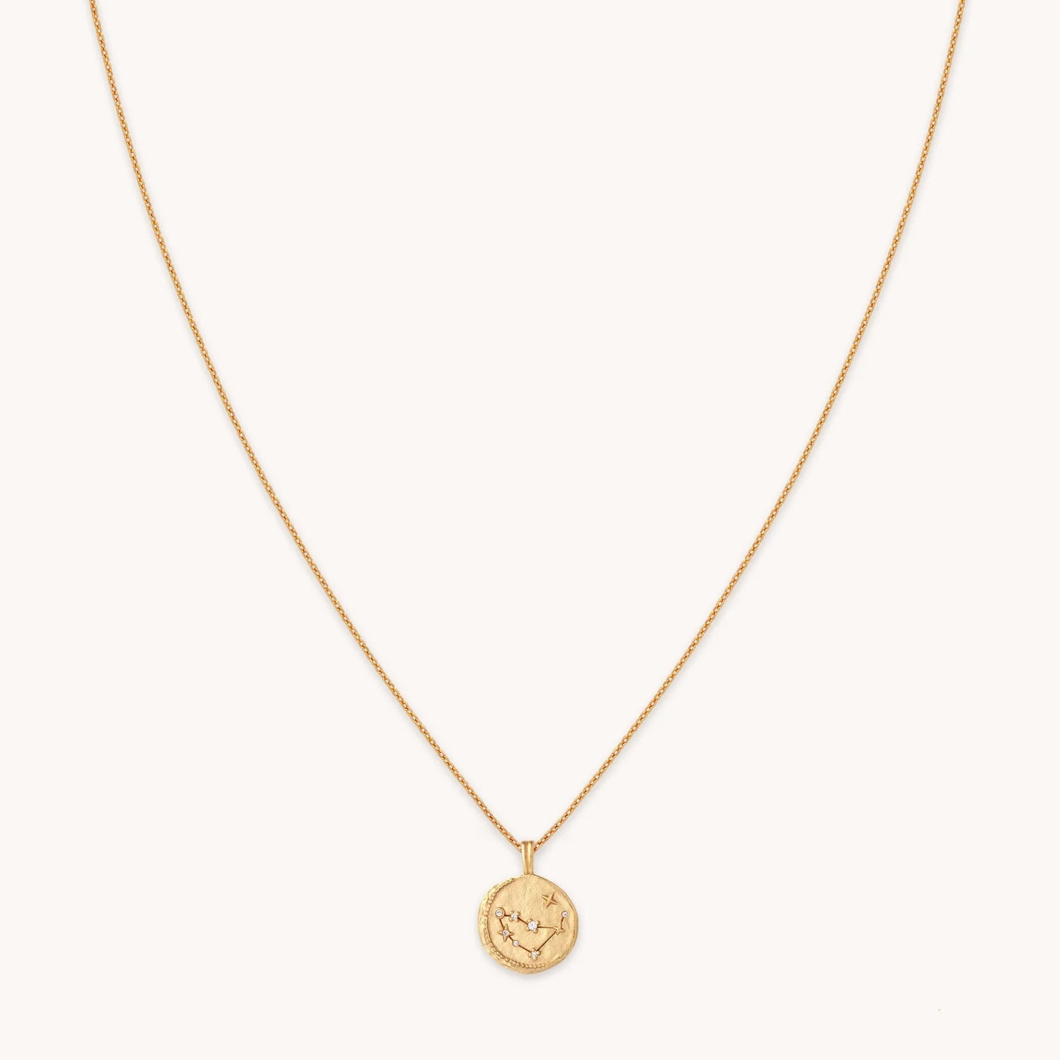 Capricorn Zodiac Pendant Necklace in Gold
