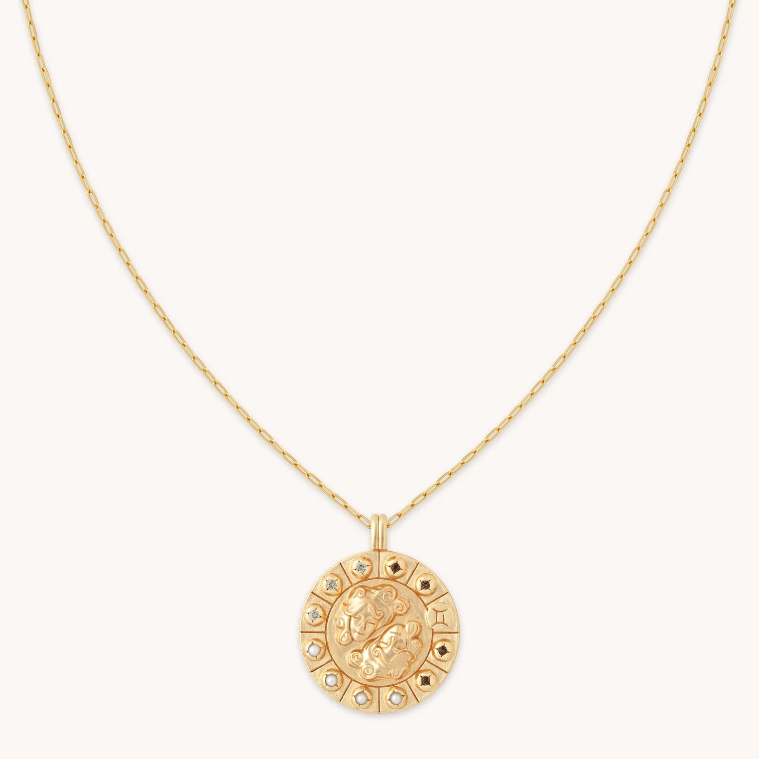 Gemini Bold Zodiac Pendant Necklace in Gold  Add to wishlist
