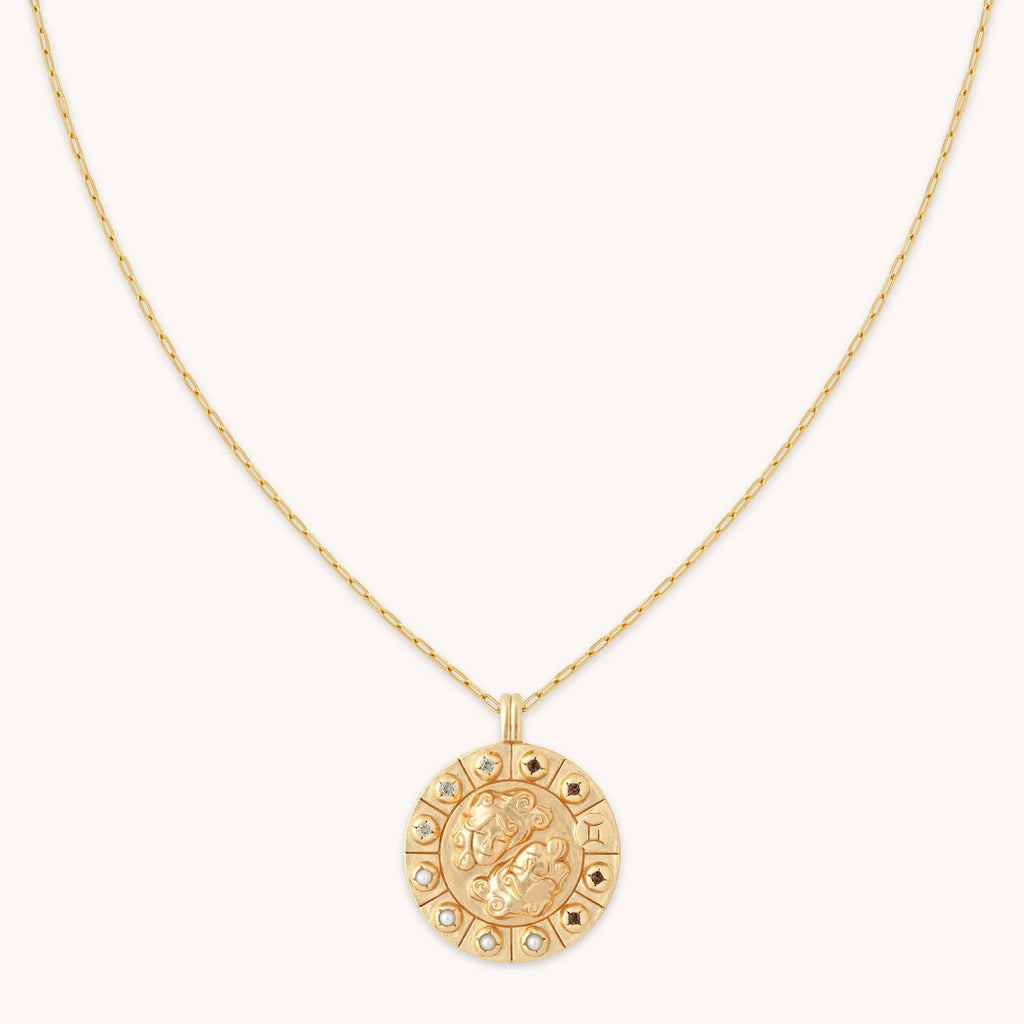 Gemini Bold Zodiac Pendant Necklace in Gold  Add to wishlist