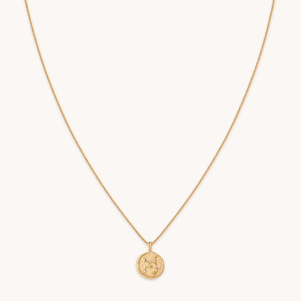 Virgo Zodiac Pendant Necklace in Gold